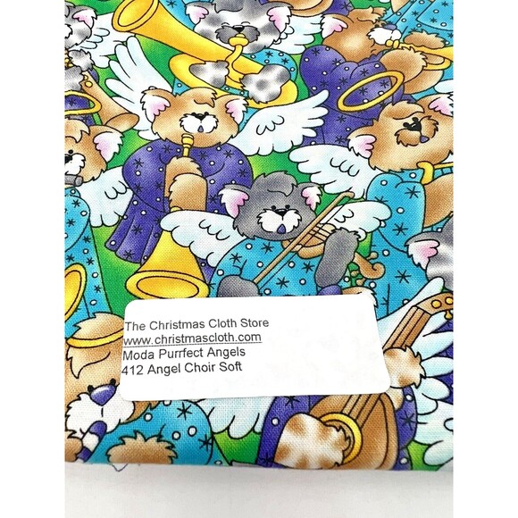 3 Pc KidStuff Purr-fectly Angelic Moda Fabrics Cotton Fabric 45"W 2 Yd Total NEW - Picture 3 of 7